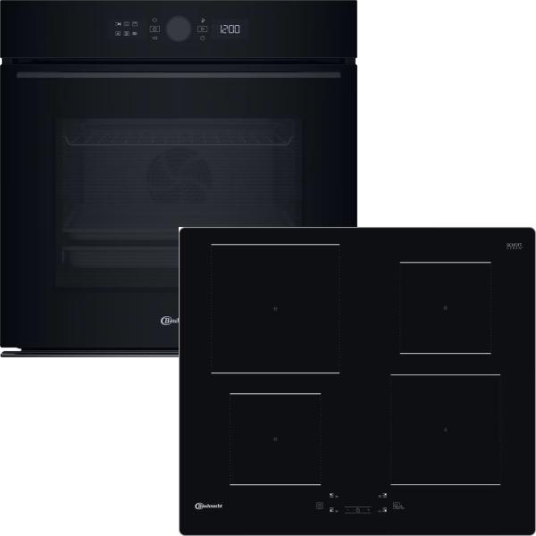 Bauknecht BAKO HYDRO - Set aus Backofen mit Gentle Steam & AirFry BBI5S8HM1SK, AirFryBackblech & Induktionskochfeld BQ 5160S AL, 60 cm